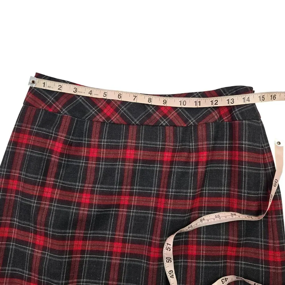 Pendleton Skirt Set Size Large Petite 8 Petite Wool Red Plaid Sweater Skirt